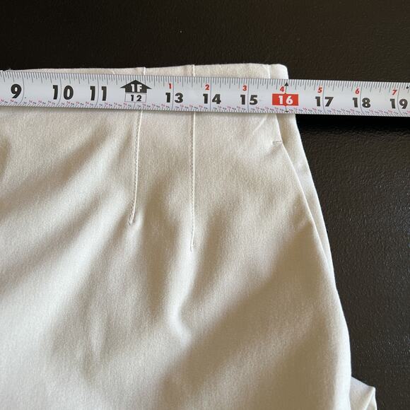 Nicole Miller Pants Women Large Cream Mid Rise Peg Leg Pullon Pockets Office NEW - Picture 9 of 12